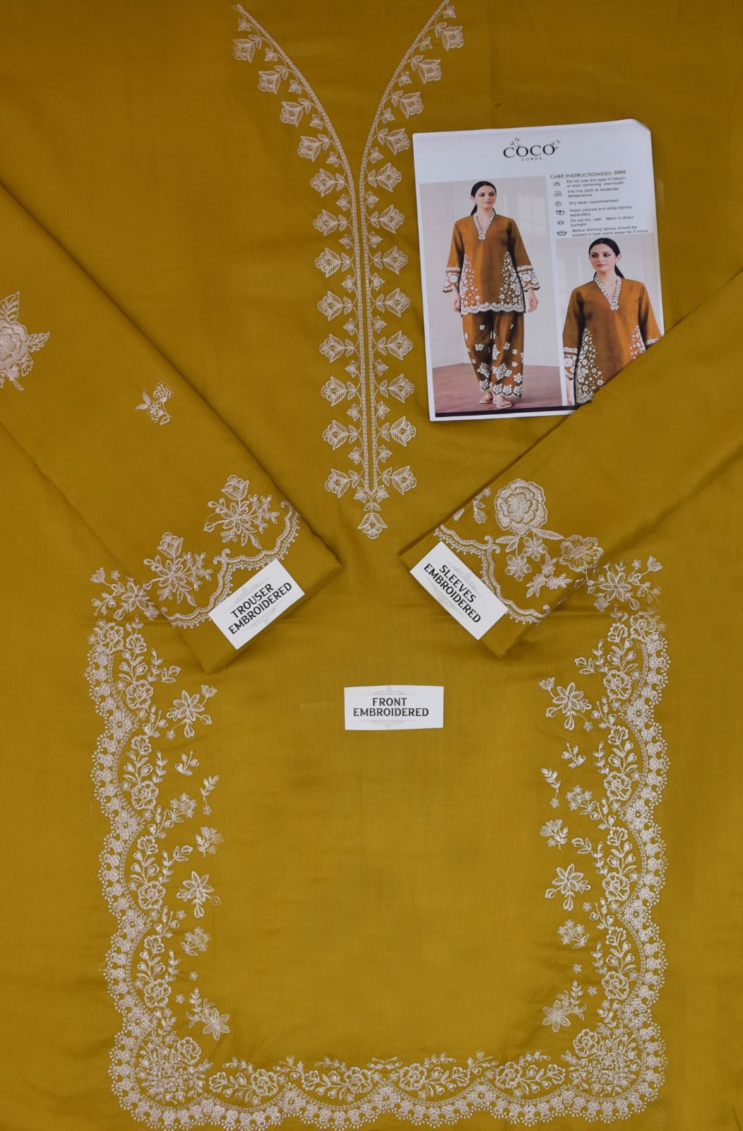 COCO Embroidered 2-Piece Dhanak Un-stiched