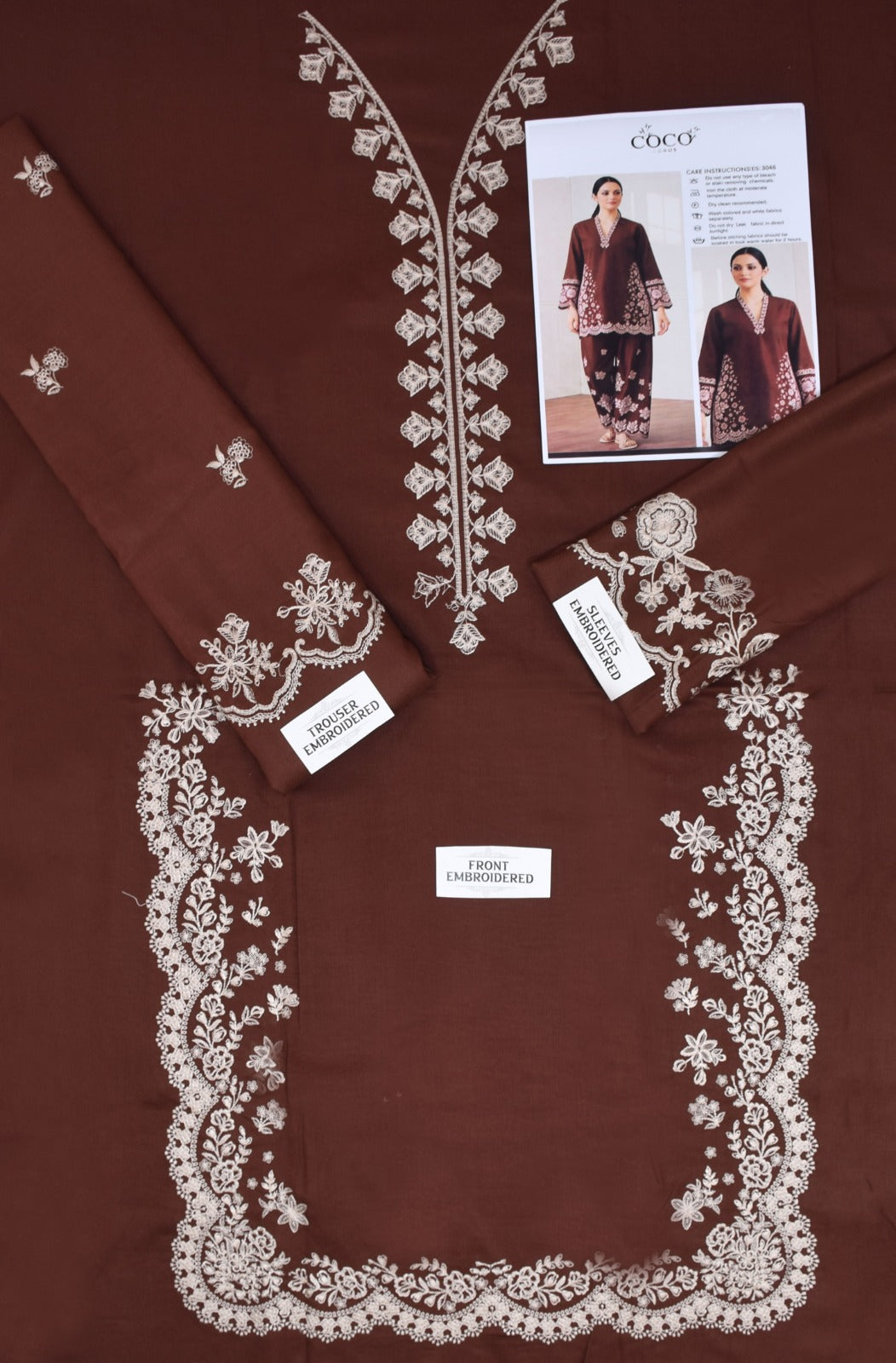 COCO Embroidered 2-Piece Dhanak Un-stiched