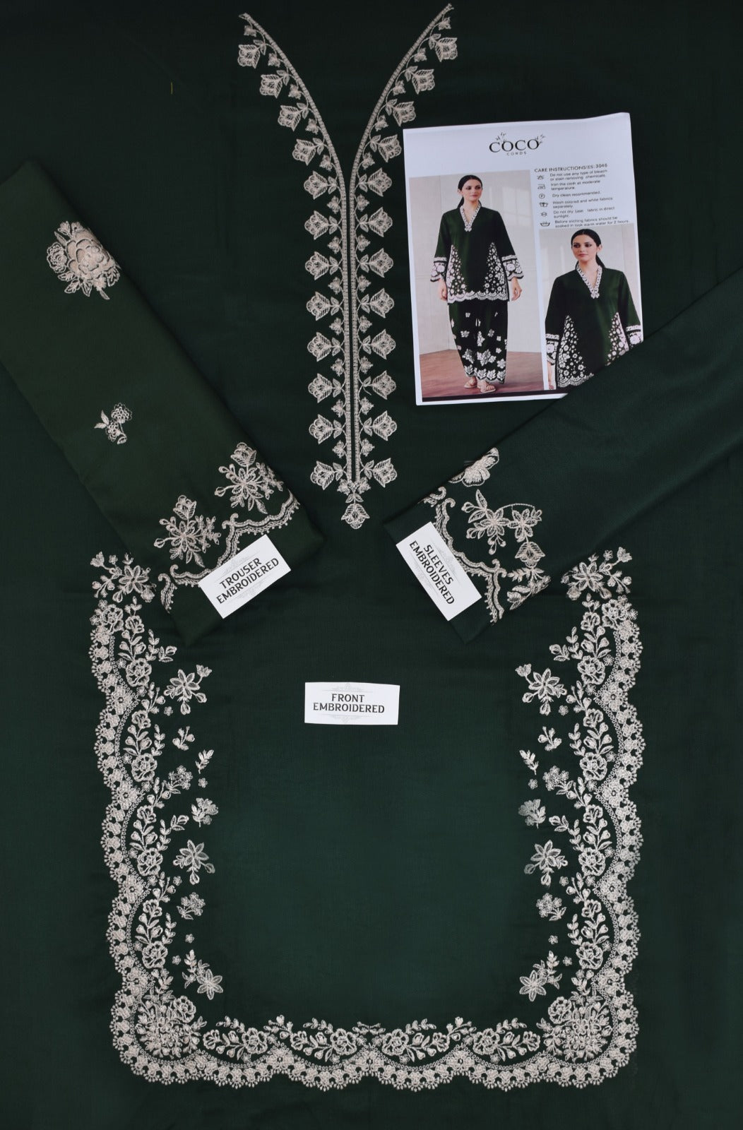COCO Embroidered 2-Piece Dhanak Un-stiched