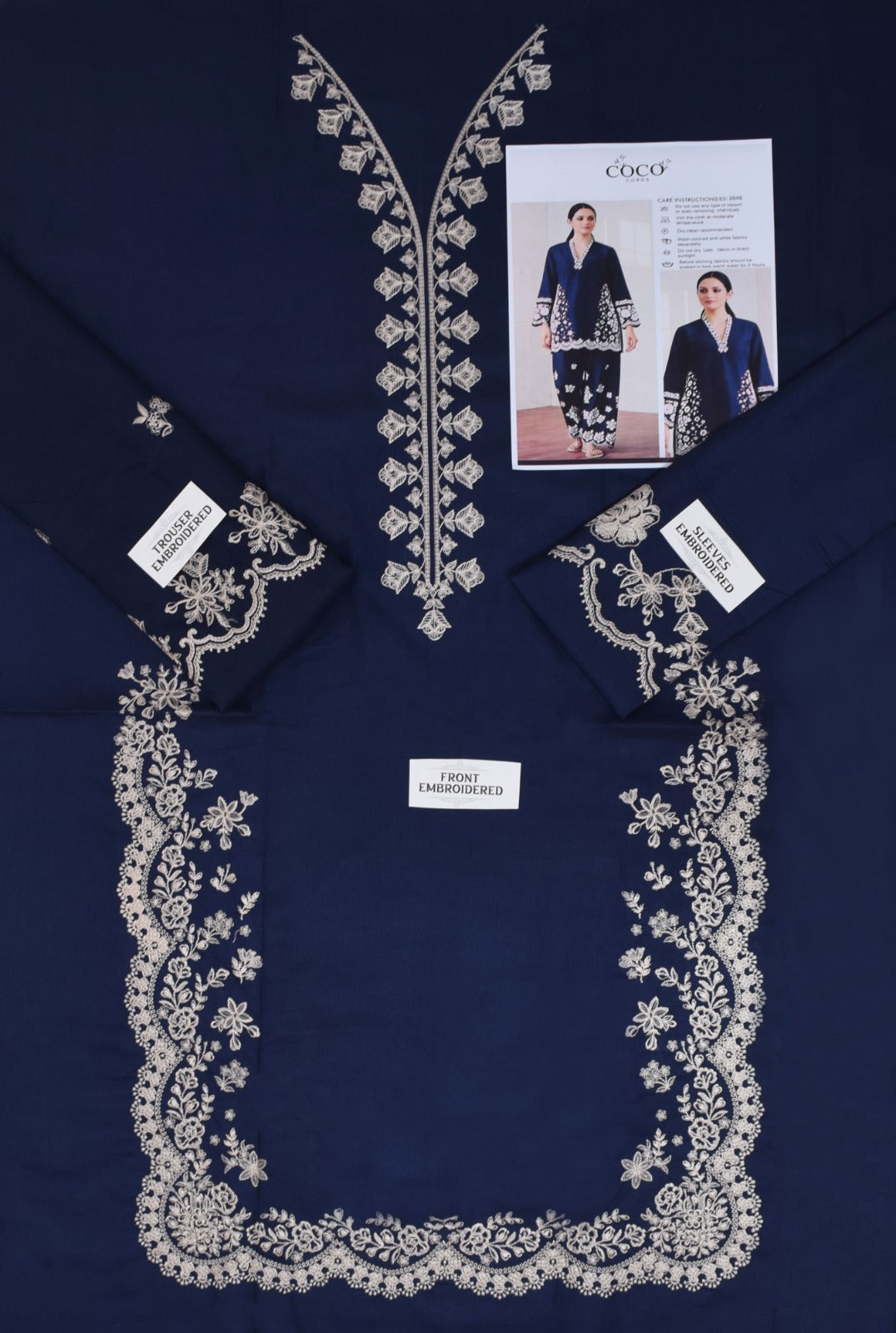 COCO Embroidered 2-Piece Dhanak Un-stiched