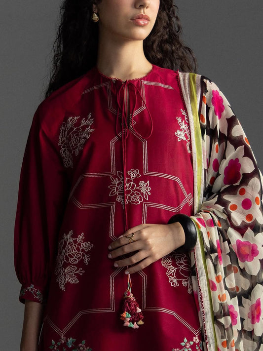 COCO by Zara Shajahan Dhanak Premium Embroidered 3-Piece