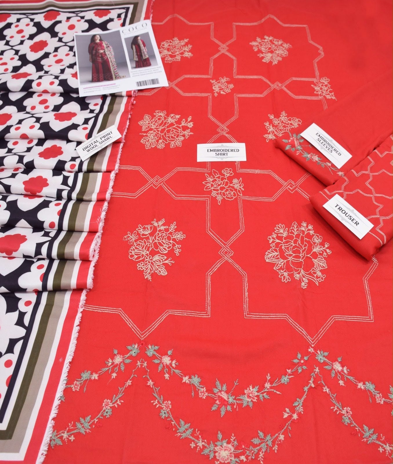 COCO by Zara Shajahan Dhanak Premium Embroidered 3-Piece