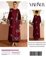 Mahnur Dhanak Premium Embroidered 3-Piece