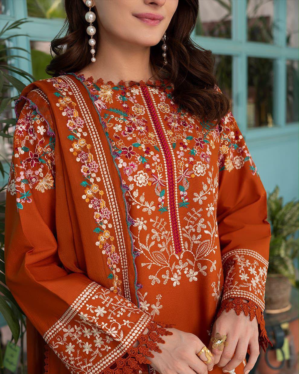 Junelle Dhanak Premium Embroidered 3-Piece