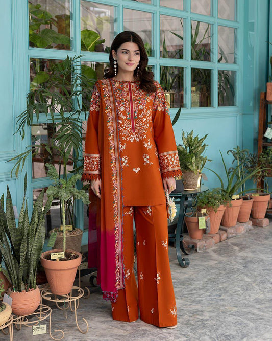 Junelle Dhanak Premium Embroidered 3-Piece