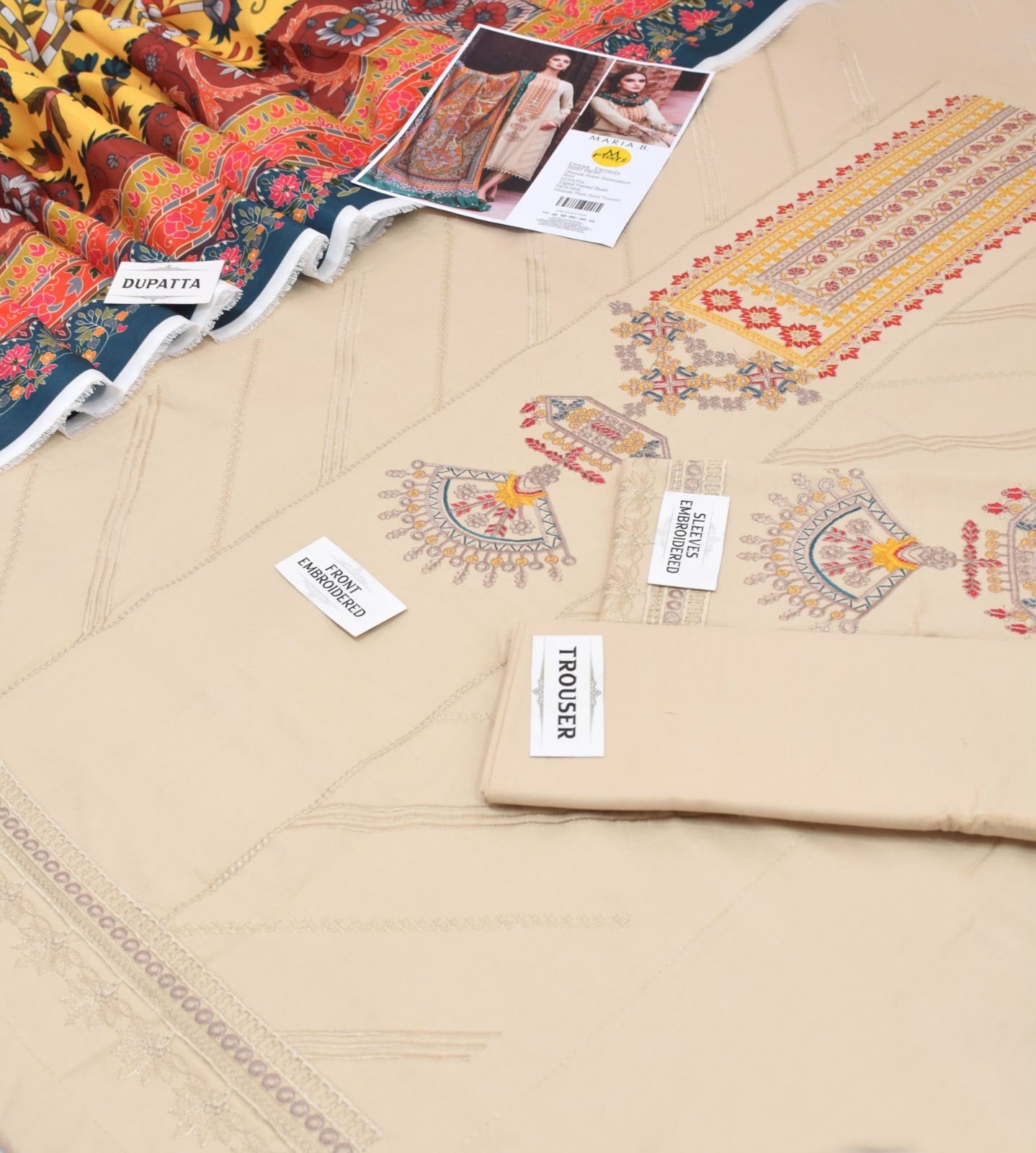 Maria.B Dhanak Premium Embroidered 3-Piece