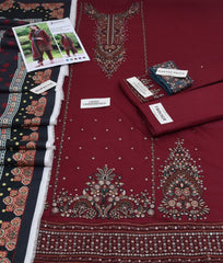 Jazmin Dhanak Premium Embroidered 3-Piece Unstitched Suit