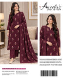 Indian Booti Dhanak Embroidered 3-Piece Un-Stiched