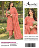 Indian Booti Dhanak Embroidered 3-Piece Un-Stiched