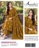 Indian Booti Dhanak Embroidered 3-Piece Un-Stiched