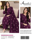 Indian Booti Dhanak Embroidered 3-Piece Un-Stiched