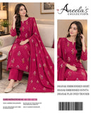Indian Booti Dhanak Embroidered 3-Piece Un-Stiched